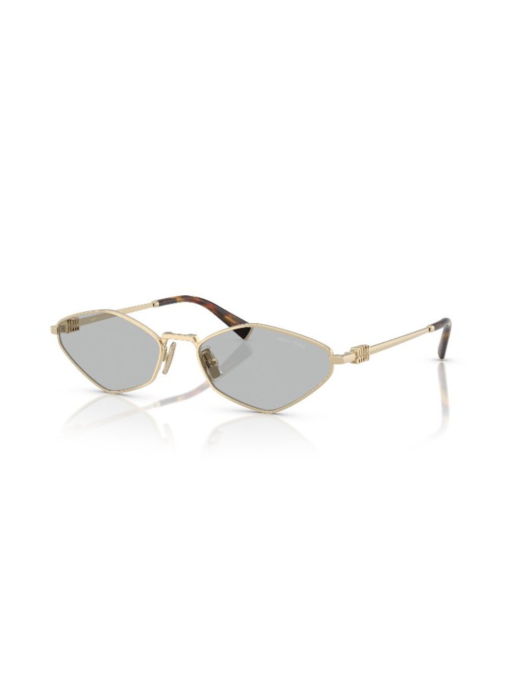 New Miu Miu Women's Sunglasses Gold Aviator Grey Lens Metal Frame MU 56ZS ZVN50K